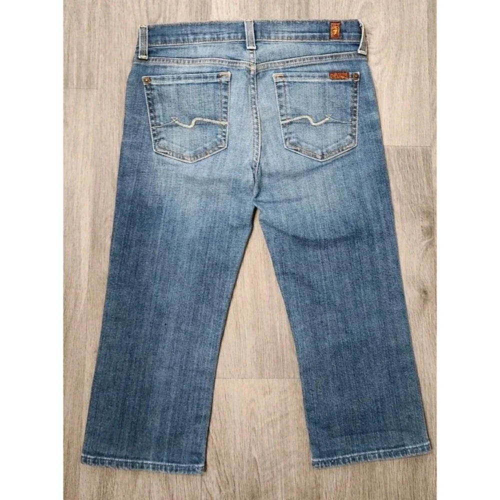 7 For All Mankind Jeans Girl 12 Youth Crop Mid Rise Stretch Denim Y2K